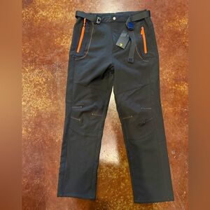 Men's Black and Orange Ski Pants